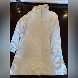 Helly Hansen White Hooded Trench-Style Raincoat